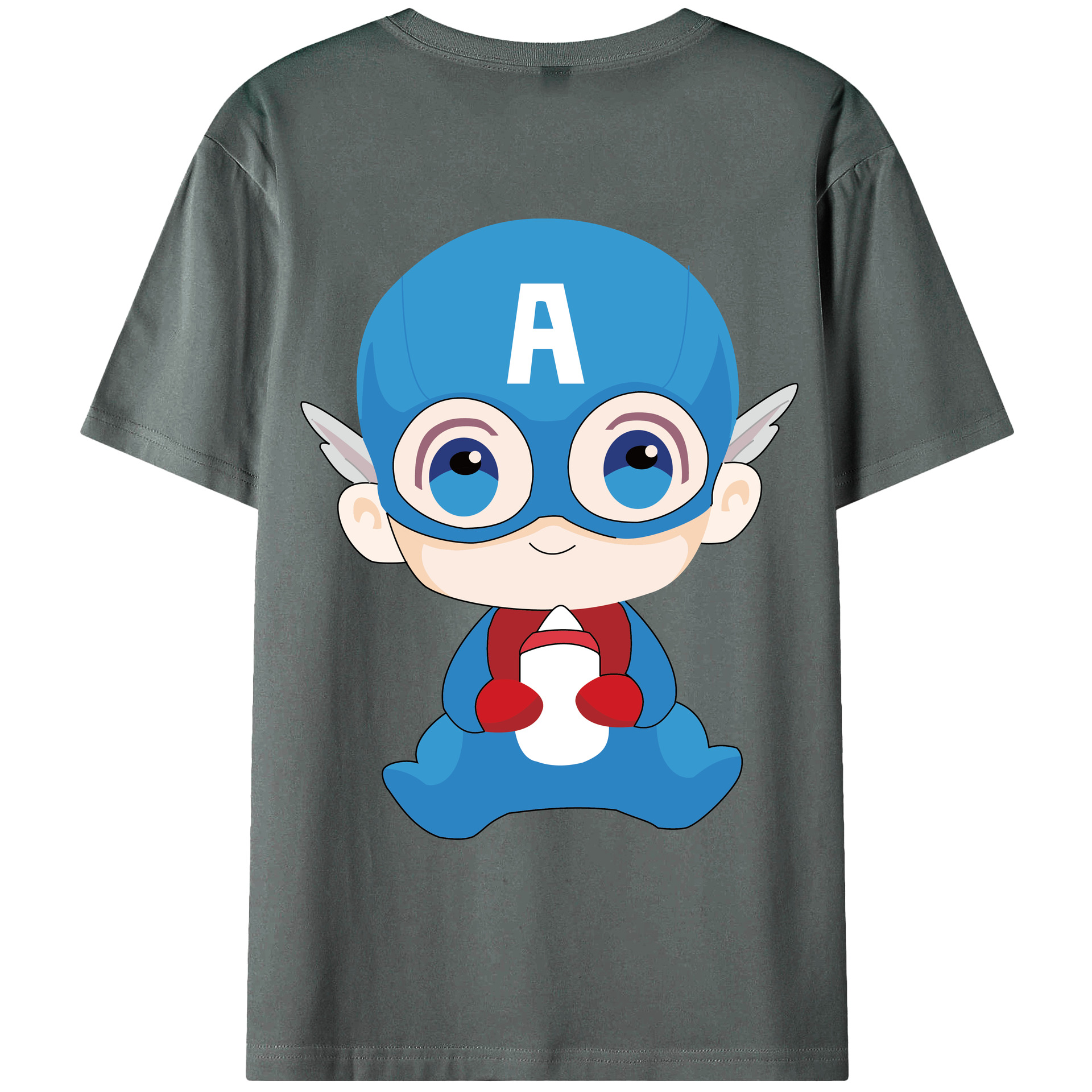 （画像用） アベンジャーズ The Avengers 綿100％ メンズ半袖Tシャツ（バックプリント） 通気性